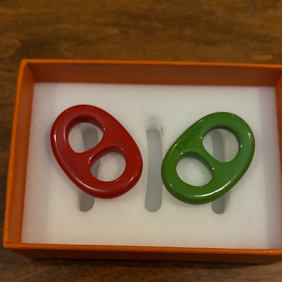 Hermes set of 2 Chain d’ancre scarf rings - Picture 3 of 6